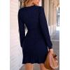 imagePRETTYGARDEN Womens Long Sleeve Ruffle Bodycon Short Dress Fall Ruched Fitted Cocktail Spring Mini DressesNavy