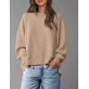 imagePRETTYGARDEN Womens Oversized Crewneck Sweatshirts Fall Fashion Casual Long Sleeve Pullover Waffle Knit Spring Shirts TopApricot