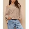 imagePRETTYGARDEN Womens Oversized Crewneck Sweatshirts Fall Fashion Casual Long Sleeve Pullover Waffle Knit Spring Shirts TopApricot