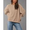 imagePRETTYGARDEN Womens Oversized Crewneck Sweatshirts Fall Fashion Casual Long Sleeve Pullover Waffle Knit Spring Shirts TopApricot