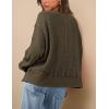 imagePRETTYGARDEN Womens Oversized Crewneck Sweatshirts Fall Fashion Casual Long Sleeve Pullover Waffle Knit Spring Shirts TopArmy Green