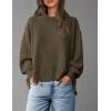imagePRETTYGARDEN Womens Oversized Crewneck Sweatshirts Fall Fashion Casual Long Sleeve Pullover Waffle Knit Spring Shirts TopArmy Green