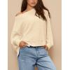 imagePRETTYGARDEN Womens Oversized Crewneck Sweatshirts Fall Fashion Casual Long Sleeve Pullover Waffle Knit Spring Shirts TopBeige