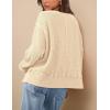 imagePRETTYGARDEN Womens Oversized Crewneck Sweatshirts Fall Fashion Casual Long Sleeve Pullover Waffle Knit Spring Shirts TopBeige