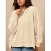 imagePRETTYGARDEN Womens Oversized Crewneck Sweatshirts Fall Fashion Casual Long Sleeve Pullover Waffle Knit Spring Shirts TopBeige