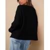 imagePRETTYGARDEN Womens Oversized Crewneck Sweatshirts Fall Fashion Casual Long Sleeve Pullover Waffle Knit Spring Shirts TopBlack