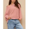 imagePRETTYGARDEN Womens Oversized Crewneck Sweatshirts Fall Fashion Casual Long Sleeve Pullover Waffle Knit Spring Shirts TopCoral Pink