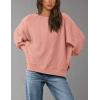 imagePRETTYGARDEN Womens Oversized Crewneck Sweatshirts Fall Fashion Casual Long Sleeve Pullover Waffle Knit Spring Shirts TopCoral Pink