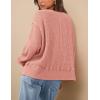 imagePRETTYGARDEN Womens Oversized Crewneck Sweatshirts Fall Fashion Casual Long Sleeve Pullover Waffle Knit Spring Shirts TopCoral Pink