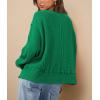 imagePRETTYGARDEN Womens Oversized Crewneck Sweatshirts Fall Fashion Casual Long Sleeve Pullover Waffle Knit Spring Shirts TopGreen