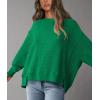 imagePRETTYGARDEN Womens Oversized Crewneck Sweatshirts Fall Fashion Casual Long Sleeve Pullover Waffle Knit Spring Shirts TopGreen