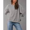 imagePRETTYGARDEN Womens Oversized Crewneck Sweatshirts Fall Fashion Casual Long Sleeve Pullover Waffle Knit Spring Shirts TopLight Grey