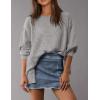 imagePRETTYGARDEN Womens Oversized Crewneck Sweatshirts Fall Fashion Casual Long Sleeve Pullover Waffle Knit Spring Shirts TopLight Grey