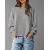 imagePRETTYGARDEN Womens Oversized Crewneck Sweatshirts Fall Fashion Casual Long Sleeve Pullover Waffle Knit Spring Shirts TopLight Grey