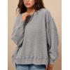 imagePRETTYGARDEN Womens Oversized Crewneck Sweatshirts Fall Fashion Casual Long Sleeve Pullover Waffle Knit Spring Shirts TopLight Grey