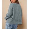 imagePRETTYGARDEN Womens Oversized Crewneck Sweatshirts Fall Fashion Casual Long Sleeve Pullover Waffle Knit Spring Shirts TopLight Grey Blue