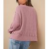 imagePRETTYGARDEN Womens Oversized Crewneck Sweatshirts Fall Fashion Casual Long Sleeve Pullover Waffle Knit Spring Shirts TopPink