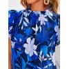 imagePRETTYGARDEN Womens Ruffle Short Sleeve Summer Tops 2025 Trendy Floral Trim Neck Casual Dressy Chiffon Boho Blouses ShirtsBlue Flower
