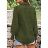 imagePRETTYGARDEN Womens Spring Button Down Shirts Dressy Casual Fall Long Puff Sleeve Eyelet Loose Fit Collared Blouse TopArmy Green