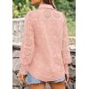 imagePRETTYGARDEN Womens Spring Button Down Shirts Dressy Casual Fall Long Puff Sleeve Eyelet Loose Fit Collared Blouse TopPink