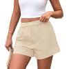 imagePRETTYGARDEN Womens Striped Boxer Shorts Summer 2025 Trendy Casual Elastic Waist Lounge Sleep Pajama Bottoms Beach ShortsStriped Apricot White