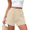 imagePRETTYGARDEN Womens Striped Boxer Shorts Summer 2025 Trendy Casual Elastic Waist Lounge Sleep Pajama Bottoms Beach ShortsStriped Apricot White