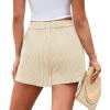 imagePRETTYGARDEN Womens Striped Boxer Shorts Summer 2025 Trendy Casual Elastic Waist Lounge Sleep Pajama Bottoms Beach ShortsStriped Apricot White