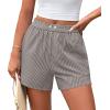 imagePRETTYGARDEN Womens Striped Boxer Shorts Summer 2025 Trendy Casual Elastic Waist Lounge Sleep Pajama Bottoms Beach ShortsStriped Black White