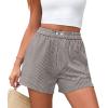 imagePRETTYGARDEN Womens Striped Boxer Shorts Summer 2025 Trendy Casual Elastic Waist Lounge Sleep Pajama Bottoms Beach ShortsStriped Black White
