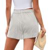 imagePRETTYGARDEN Womens Striped Boxer Shorts Summer 2025 Trendy Casual Elastic Waist Lounge Sleep Pajama Bottoms Beach ShortsStriped Grey Blue White