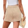 imagePRETTYGARDEN Womens Striped Boxer Shorts Summer 2025 Trendy Casual Elastic Waist Lounge Sleep Pajama Bottoms Beach ShortsStriped Khaki White