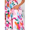 imagePRETTYGARDEN Womens Summer Dresses 2025 Casual Spaghetti Strap Ruffle Smocked Flowy Floral Print Maxi Dress with PocketsApricot Rose Red Flower
