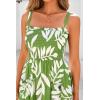 imagePRETTYGARDEN Womens Summer Dresses 2025 Casual Spaghetti Strap Ruffle Smocked Flowy Floral Print Maxi Dress with PocketsLeaves Light Green