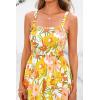 imagePRETTYGARDEN Womens Summer Dresses 2025 Casual Spaghetti Strap Ruffle Smocked Flowy Floral Print Maxi Dress with PocketsWhite Yellow Flower