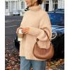 imagePRETTYGARDEN Womens Winter Clothes Pullover Oversized Sweaters Casual Long Sleeve Chunky Cable Knit Turtleneck TopsBeige