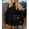 imagePRETTYGARDEN Womens Winter Clothes Pullover Oversized Sweaters Casual Long Sleeve Chunky Cable Knit Turtleneck TopsBlack