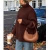 imagePRETTYGARDEN Womens Winter Clothes Pullover Oversized Sweaters Casual Long Sleeve Chunky Cable Knit Turtleneck TopsCoffee