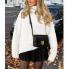 imagePRETTYGARDEN Womens Winter Clothes Pullover Oversized Sweaters Casual Long Sleeve Chunky Cable Knit Turtleneck TopsWhite
