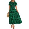 Floral Dark Green Black