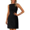 imagePRETTYGARDEN Womens Formal Short Dresses 2025 Summer Sleeveless Boat Neck A Line Elegant Mini Cocktail Party DressBlack
