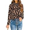 imagePRETTYGARDEN Womens Knit Floral Print Sweater Crewneck Long Sleeve Lightweight Pullover SweatshirtKhaki
