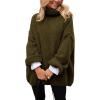 imagePRETTYGARDEN Womens Knit Oversized Sweater Fall Fashion Casual Long Sleeve Turtleneck Loose Chunky Pullover TopsArmy Green