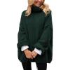 imagePRETTYGARDEN Womens Knit Oversized Sweater Fall Fashion Casual Long Sleeve Turtleneck Loose Chunky Pullover TopsDark Green