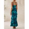 imagePRETTYGARDEN Maxi Dresses for Women 2025 Summer Tiered Floral Beach Sundress Spaghetti Strap Wedding Guest Long DressFloral Lake Blue
