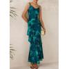 imagePRETTYGARDEN Maxi Dresses for Women 2025 Summer Tiered Floral Beach Sundress Spaghetti Strap Wedding Guest Long DressFloral Lake Blue