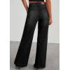 imagePRETTYGARDEN Wide Leg Jeans for Women Trendy 2025 High Waisted Stretchy Baggy Raw Hem Denim Palazzo Pants with PocketsBlack