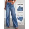 imagePRETTYGARDEN Wide Leg Jeans for Women Trendy 2025 High Waisted Stretchy Baggy Raw Hem Denim Palazzo Pants with PocketsDark Blue