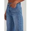 imagePRETTYGARDEN Wide Leg Jeans for Women Trendy 2025 High Waisted Stretchy Baggy Raw Hem Denim Palazzo Pants with PocketsDark Blue
