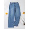 imagePRETTYGARDEN Wide Leg Jeans for Women Trendy 2025 High Waisted Stretchy Baggy Raw Hem Denim Palazzo Pants with PocketsDark Blue