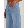 imagePRETTYGARDEN Wide Leg Jeans for Women Trendy 2025 High Waisted Stretchy Baggy Raw Hem Denim Palazzo Pants with PocketsLight Blue